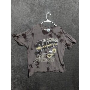 47 Brand New Orleans Saints Tie Dye T-Shirt Mens 2XL Vintage Tubular Brown Gray
